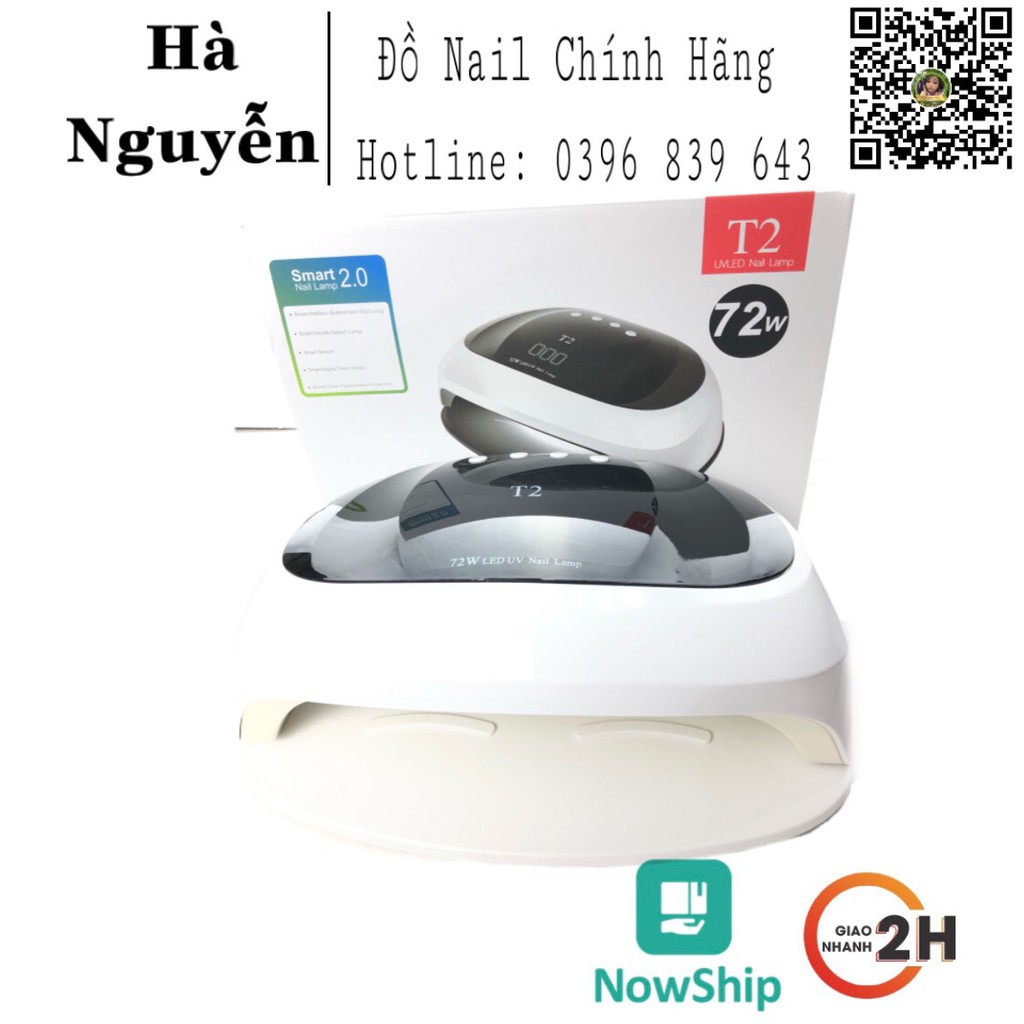 [HÀNG CHÍNH HÃNG] Máy Hơ Sơn Gel T2, Máy Hơ Lồng Rộng 72W Hơ Được 2 Tay