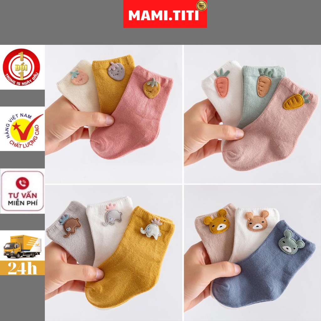 Tất cao cổ cho bé, SET 3 ĐÔI TẤT HÌNH THÚ KHỦNG LONG CHO BÉ TỪ 6 THÁNG ĐẾN 3 TUỔI