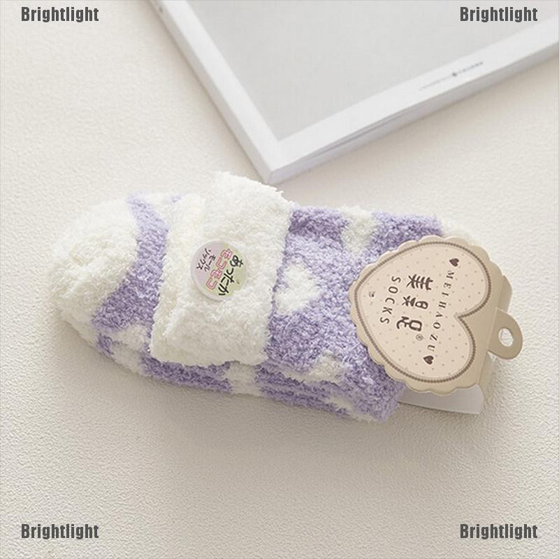 Vớ Lông Mềm Ấm Áp Họa Tiết Trái Tim Thời Trang Cho Nữ