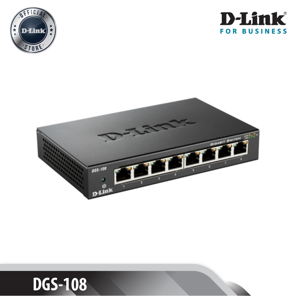 D-LINK DGS-108 - Bộ chia cổng mạng 8 cổng 10/100/1000 Mbps