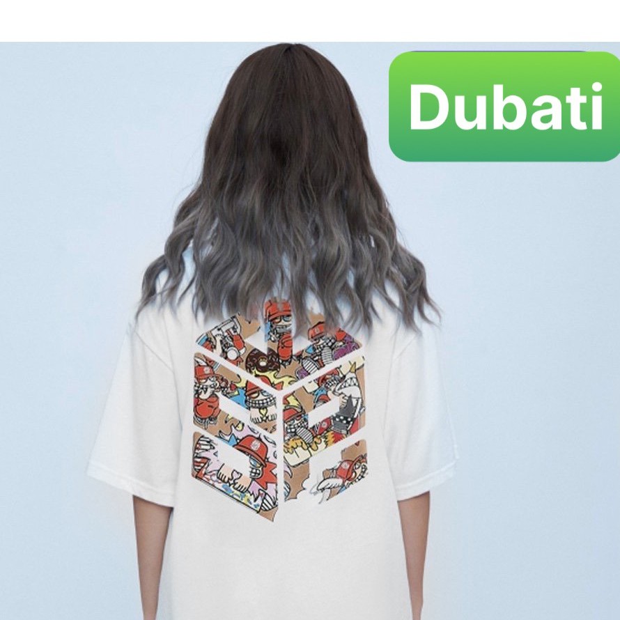 ÁO THUN NAM NỮ IN HÌNH LỤC GIÁC HOẠT HÌNH TAY FROM RỘNG SANG CHẢNH - DUBATI FASHION