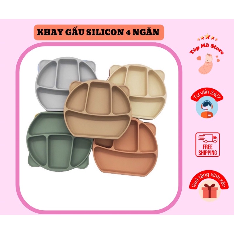 khay silicon đế hít ăn dặm