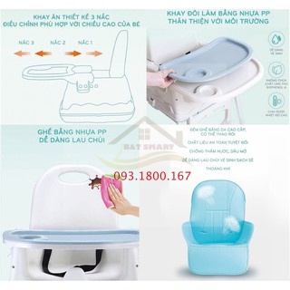 [FREE SHIP CHÍNH HÃNG/BH 1 NĂM] GHẾ ĂN DẶM HANBEI + ĐỆM + BÁNH XE CHÍNH HÃNG