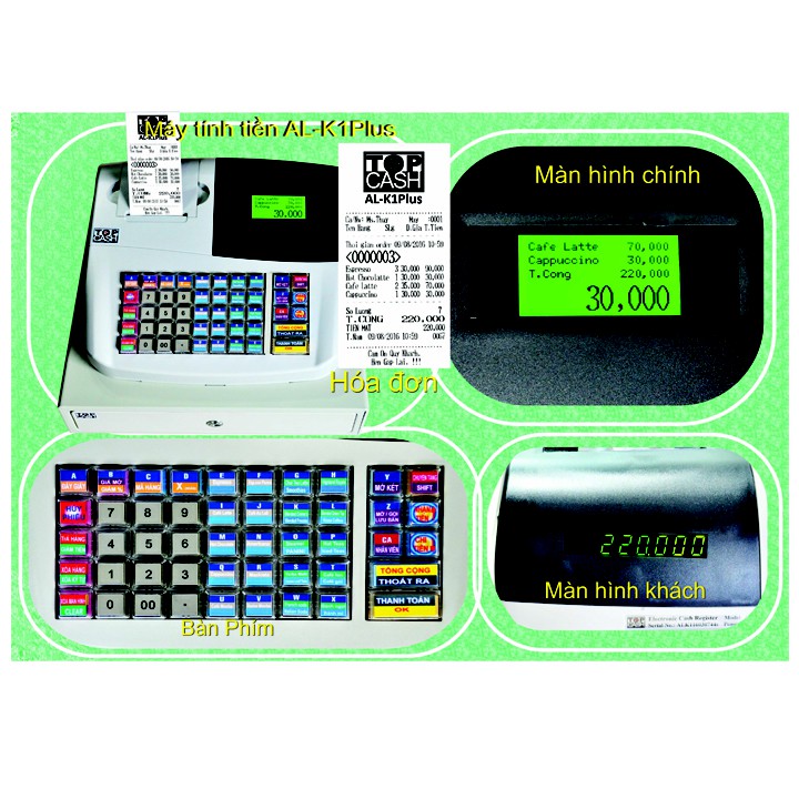 Bộ máy tính tiền in hóa đơn TOPCASH AL-K1Plus có sẵn phần mềm bán hàng 25 năm + máy in + két tiền - Hàng chính hãn | BigBuy360 - bigbuy360.vn