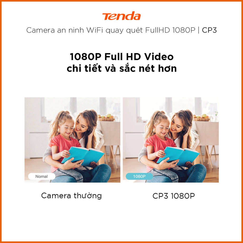 Camera IP Wifi Tenda CP3 Full HD 1080P 360° - Hãng phân phối chính thức | BigBuy360 - bigbuy360.vn