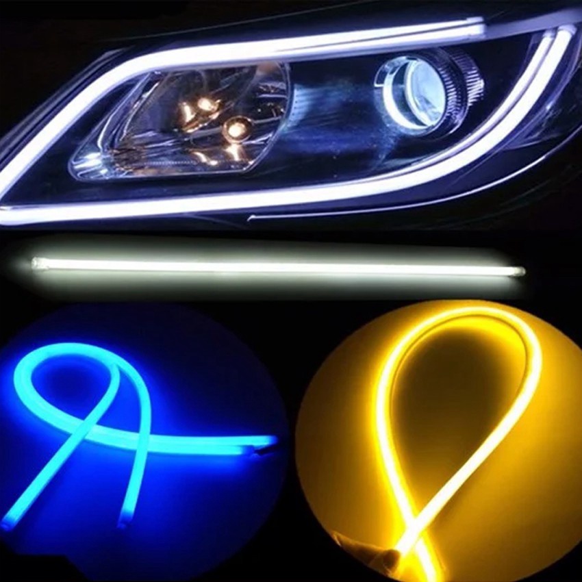 Đèn led dán mí xi nhan xe nháy đuổi 30cm, 45cm, 60cm ,Bộ đèn led mí xe hơi tích hợp xi nhan đuổi daylight chống nước