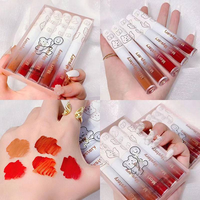 [Hàng mới về] Set 5 Thỏi Son Kem Hiệu Ứng Gương Không Thấm Nước Và Mồ Hôi Lâu Trôi