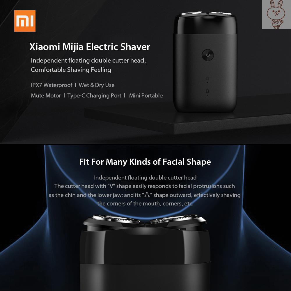 Máy Cạo Râu Xiaomi Mijia 2 Đầu Chống Thấm Nước Kèm Phụ Kiện