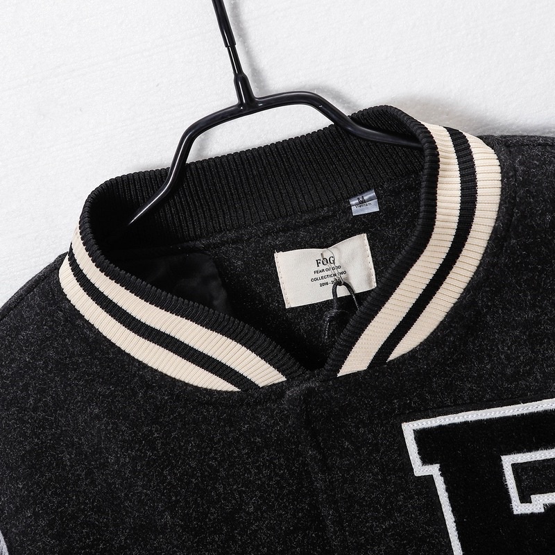 ⚡️⚡️Áo khoác FEAR OF GOD X PACSUN  WOOL VARSITY JACKET/ VARSITY FOG
