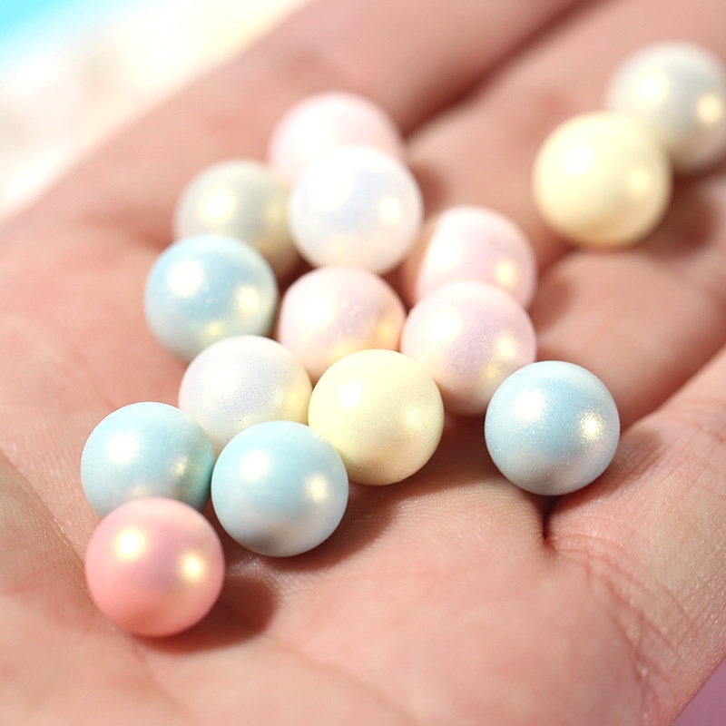 Bộ 10 hạt phụ kiện làm kẹp tóc hình bánh macarons đính ngọc trai nhân tạo nhiều màu sắc