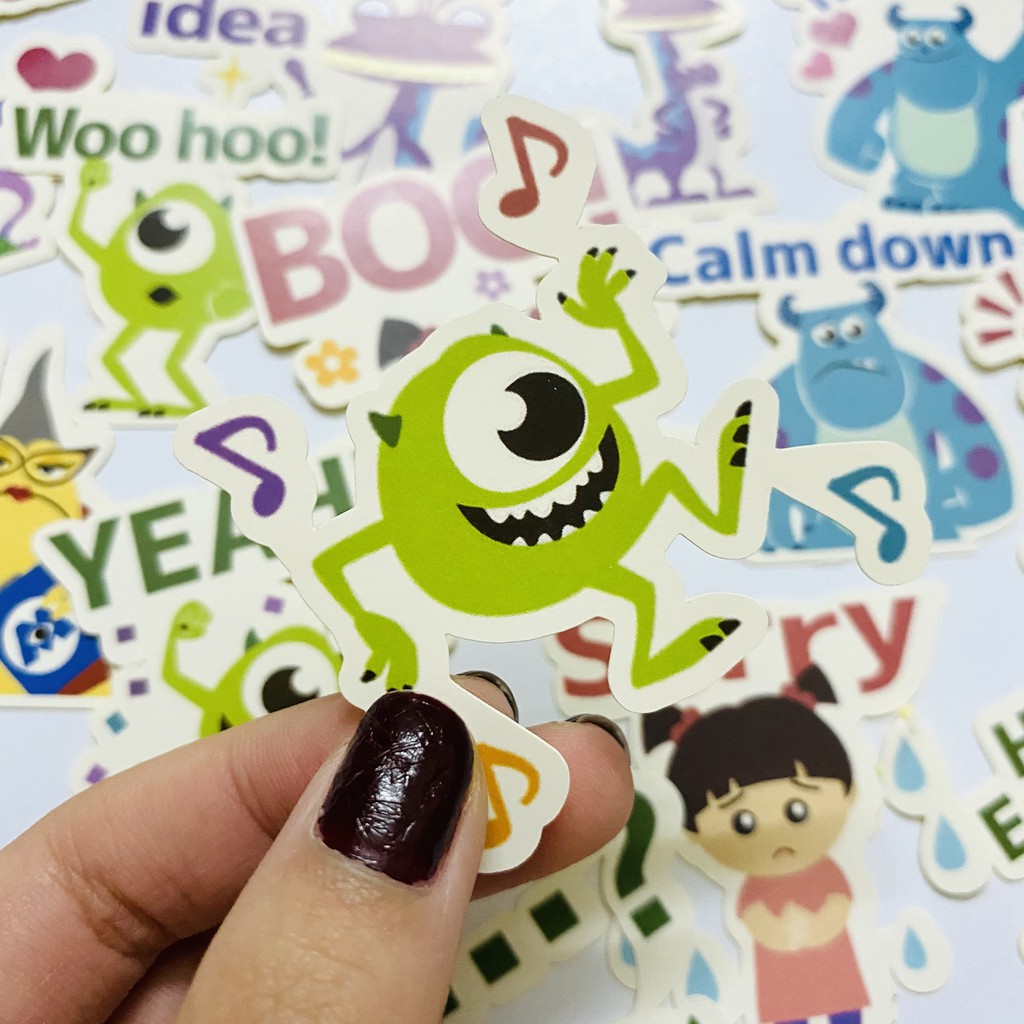 Sticker Animated Monsters, Inc dán trang trí laptop, máy tính bỏ túi, vali, điện thoại, đàn ghita