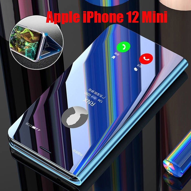 Apple Bao Da Điện Thoại Nắp Lật Tráng Gương Cho Iphone 12 Mini Đứng