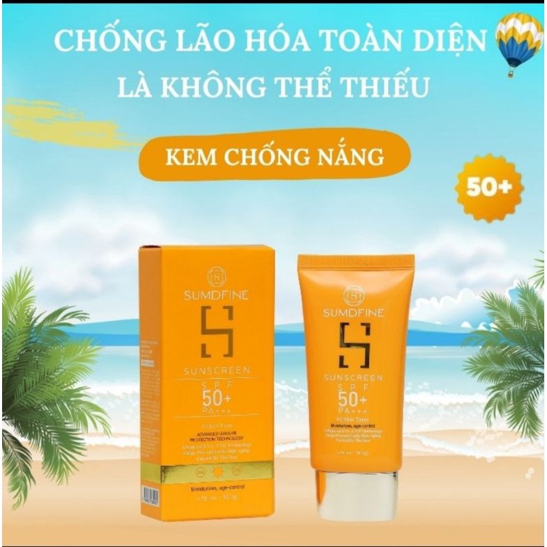 Kem chống nắng SPF 50+ PA+++ 5 trong 1 Sumdfine Sunscreen Hàn Quốc, Bệnh viện da liễu khuyên dùng