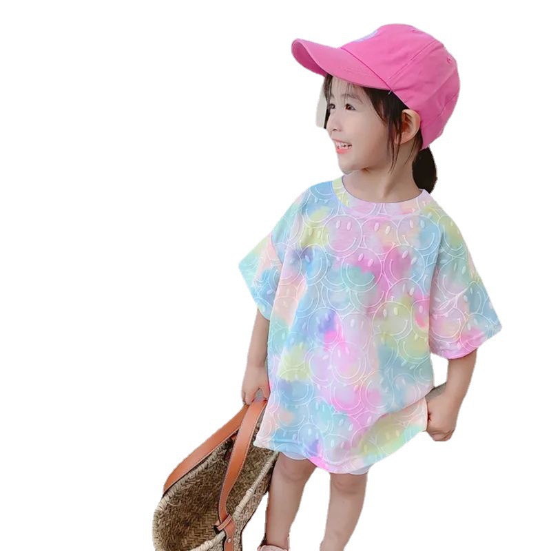 Áo Thun Nữ Tay Ngắn In Hình Mặt Cười Dễ Thương Phong Cách Hàn Quốc