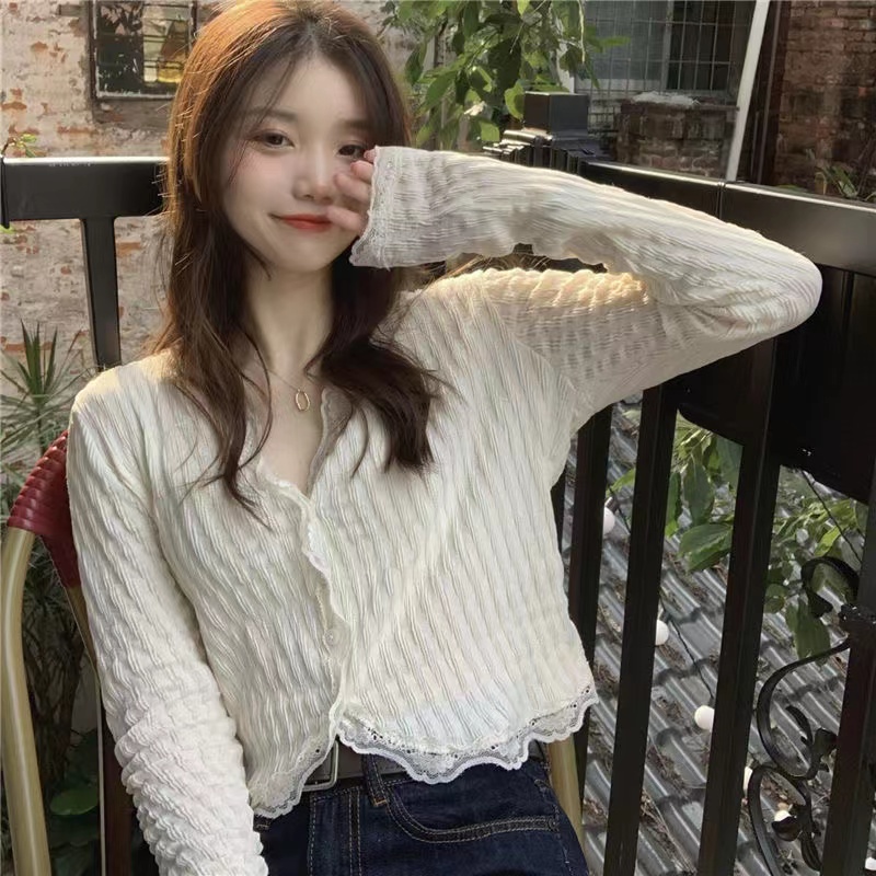 Áo Sơ Mi Tay Dài Cổ Chữ v Dáng Rộng Phong Cách Hàn Quốc Thời Trang Cho Nữ