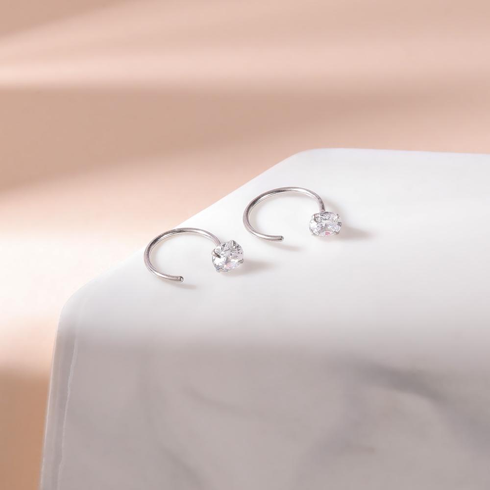 1 Đôi Bông Tai Bạc Sterling 925 Hình Hoa Bướm Mặt Trăng Trái Tim 20G