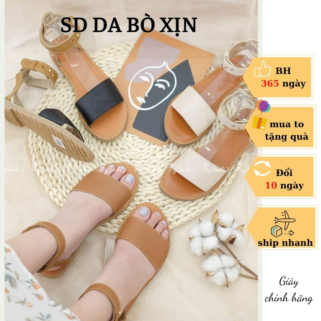 Giày sandal hè bản ngang 1 nút - THENYSMILE