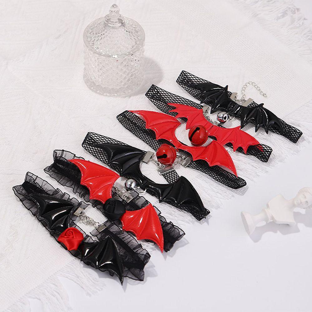 Vòng Cổ Choker Màu Đỏ Đen Phối Mặt Dây Hình Nhện Phong Cách Gothic Cho Nữ