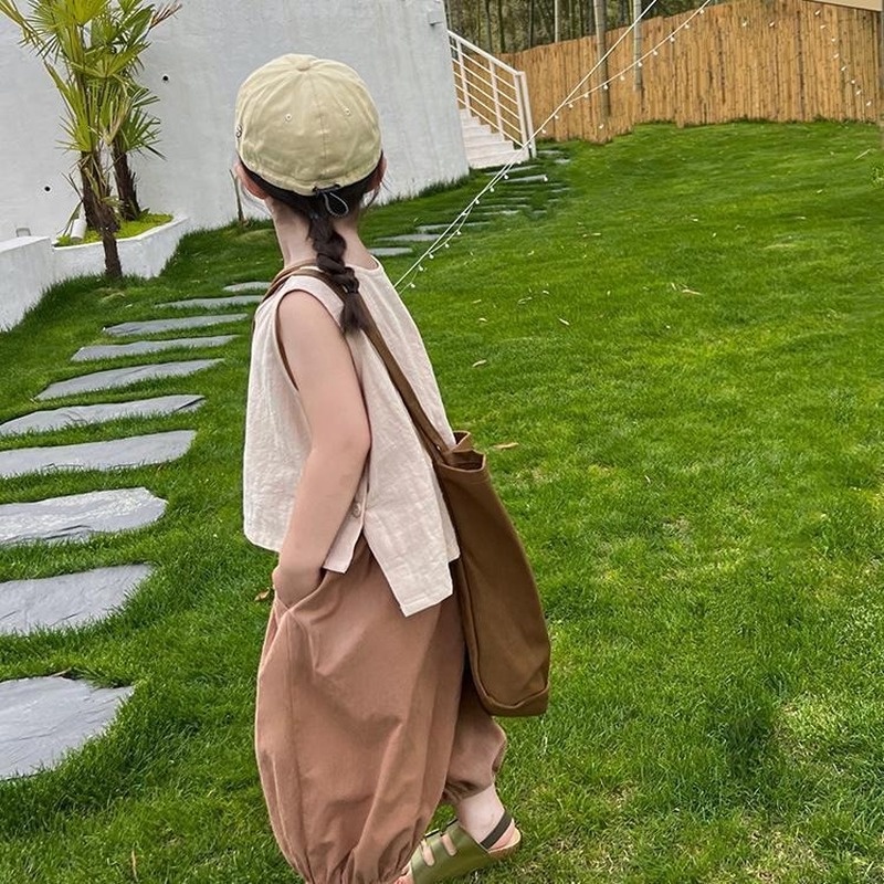 Set Áo Thun Không Tay + Quần Dài Chống Muỗi Thời Trang Cho Bé Gái