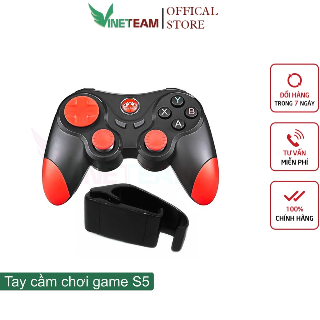 Tay Cầm Chơi Game VINETTEAM New S5 Tặng Kèm Giá Đỡ Chơi Game PUBG LIÊN QUÂN MOBILE ROS CF FIFA Dành Cho AndroI, IOS