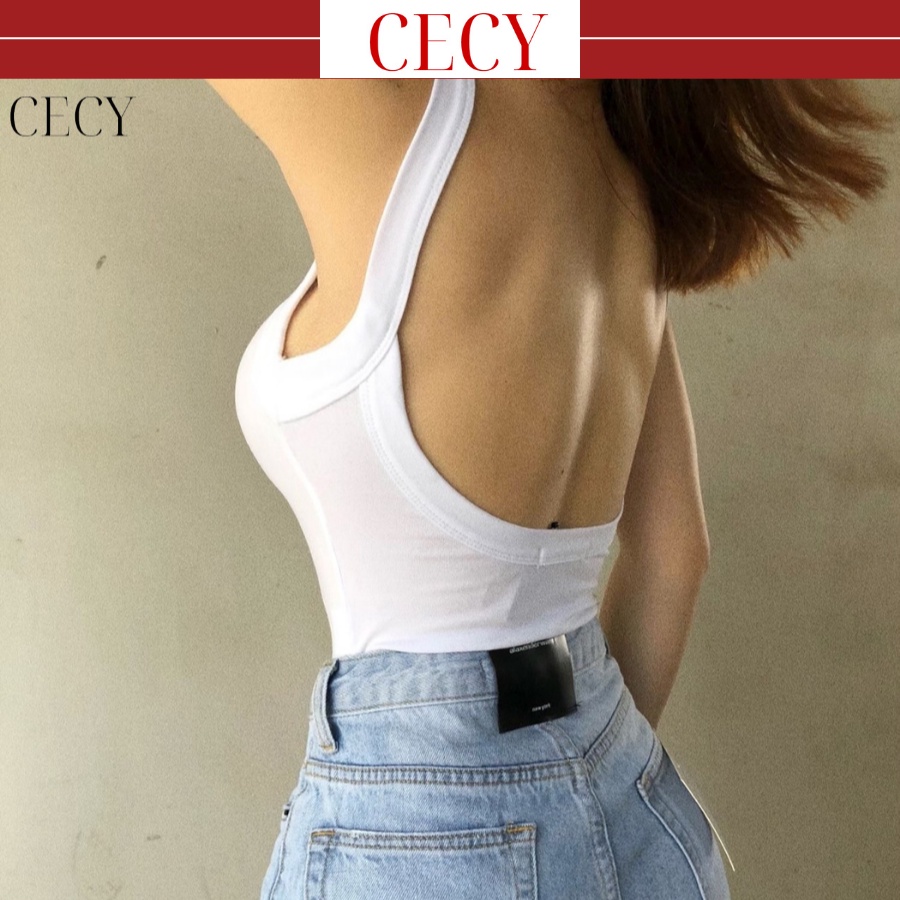 Áo bodysuit 2 dây bản to hở lưng co giãn ôm sát cotton 1 lớp | BigBuy360 - bigbuy360.vn