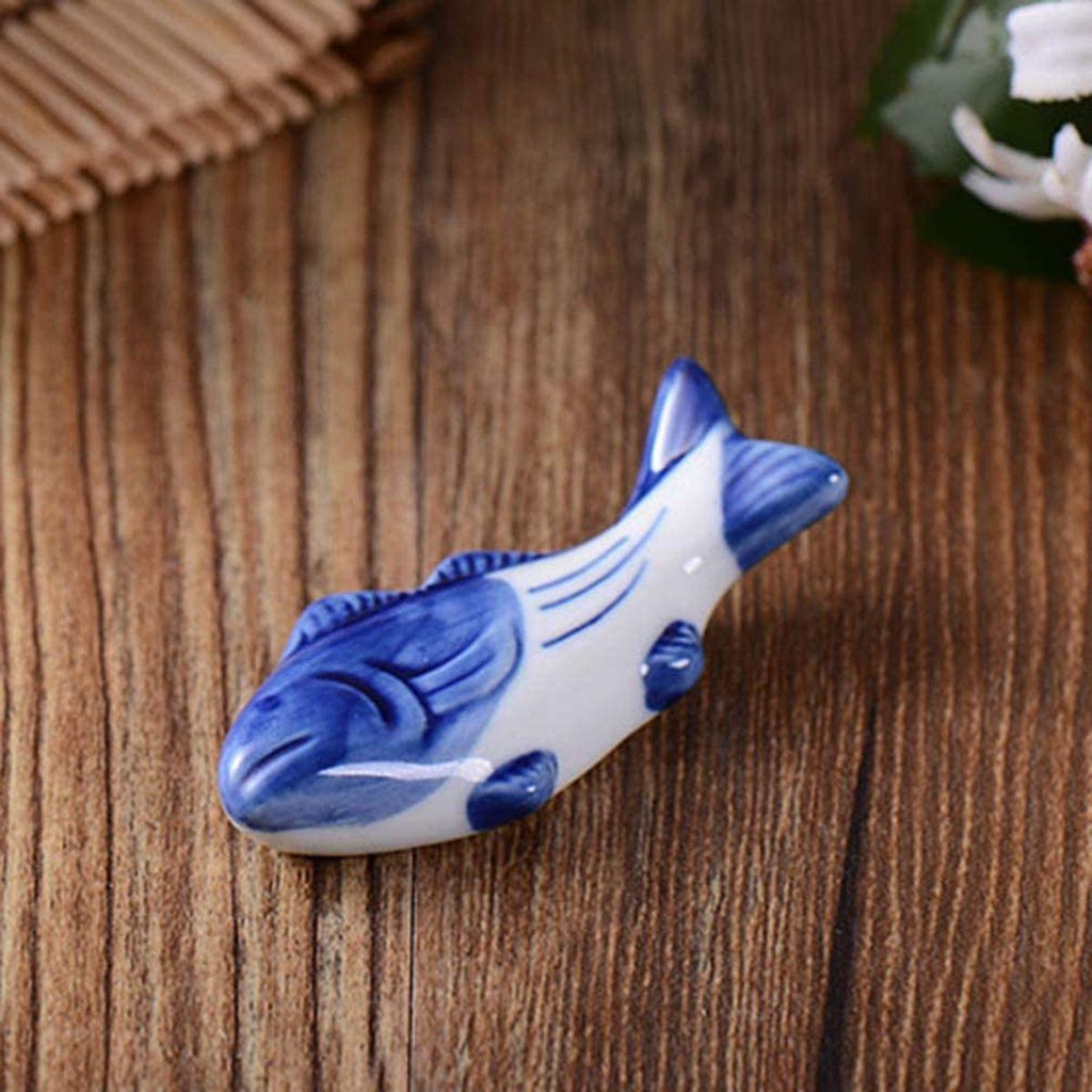 Giá Đỡ Đũa / Muỗng / Nĩa Bằng Sứ Hình Cá Dễ Thương Trang Trí Nhà Bếp