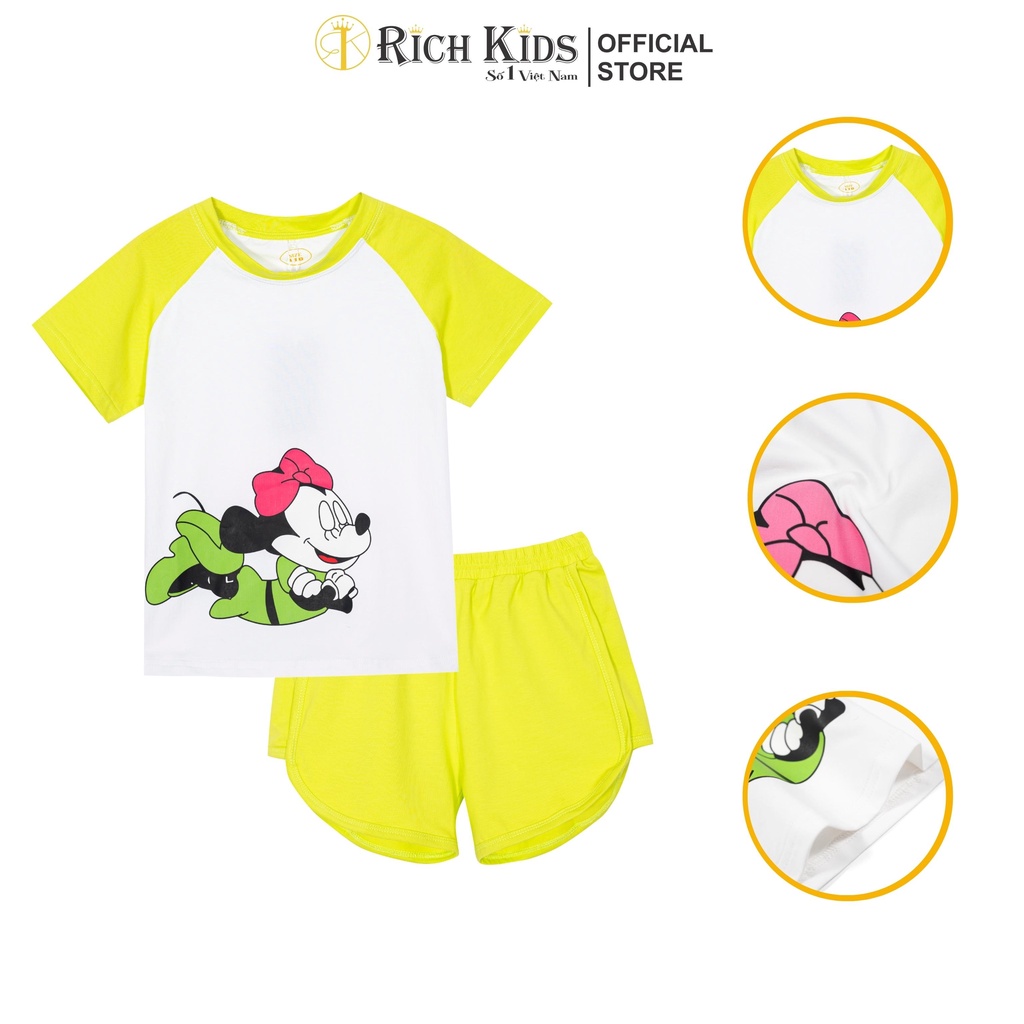 Đồ Bộ Cho Bé Vải Cotton 100% Co Giãn Thoáng Mát Từ 10kg Đến 46kg -Richkids