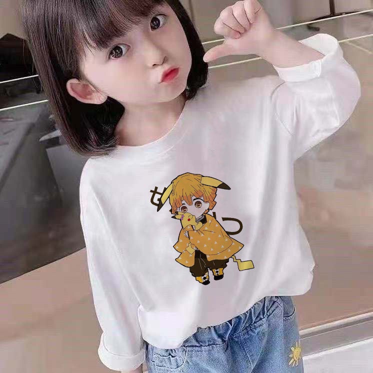 Áo Thun Trắng Tay Dài Bằng 100% Cotton Nguyên Chất Hàng Mới Phiên Bản Hàn Quốc Năm 2021 Dành Cho Bé Gái