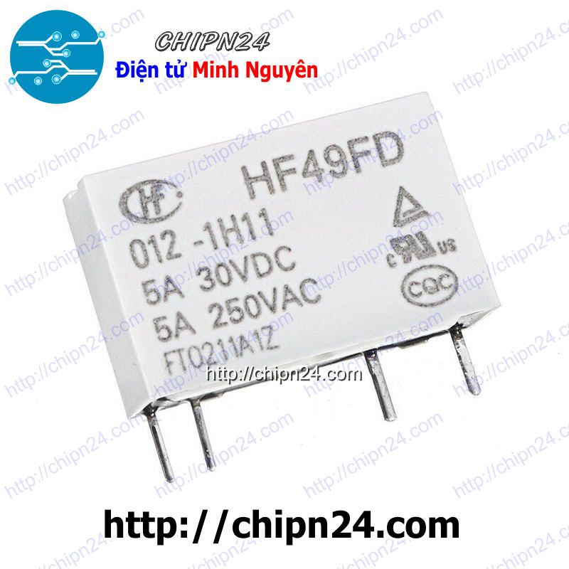 [1 CON] Relay HF49FD 012-1H11 (Relay 12V 4 chân 5A 30VDC 250VAC)