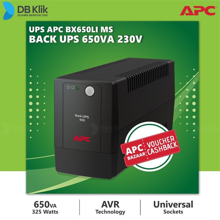 Bộ lưu điện UPS APC BX650LI-MS 650VA 325W APC Back-UPS 650VA Một nguồn cung cấp năng lượng liên tục cho các PC máy tính