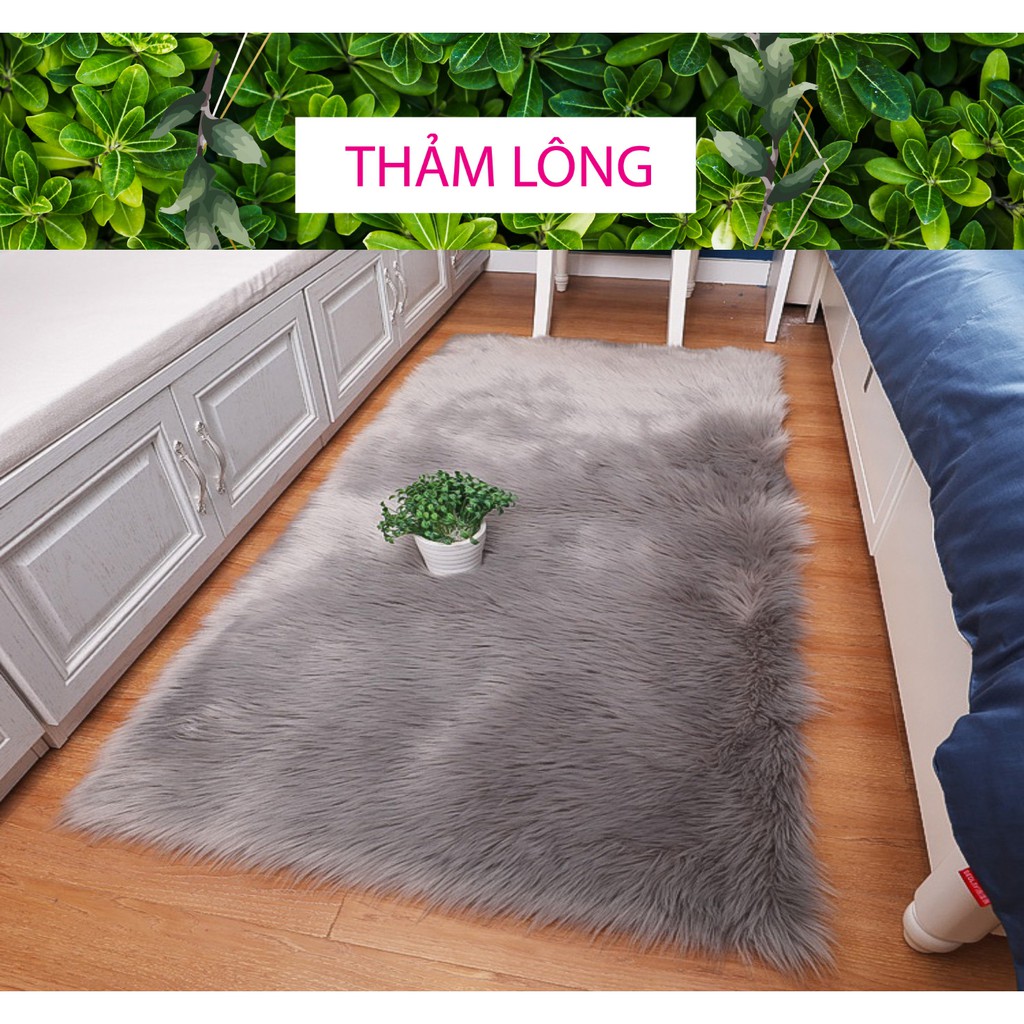 Thảm lông màu xám trải sàn [HÀNG CHẤT LƯỢNG] kích thước 1m x 60cm