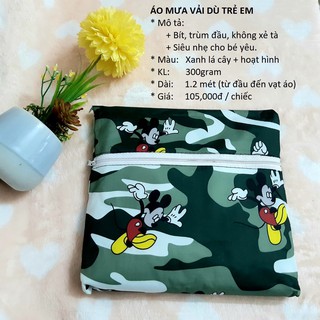 ÁO MƯA TRẺ EM - ÁO MƯA BÍT CAO CẤP