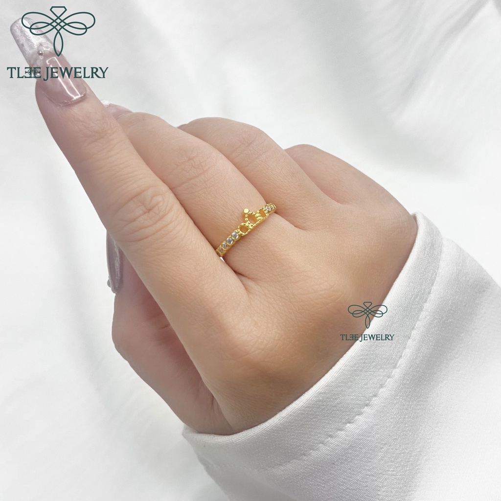 Nhẫn bạc nữ TLEE vương miện ba chóp xinh xắn TleeJewelry A0134
