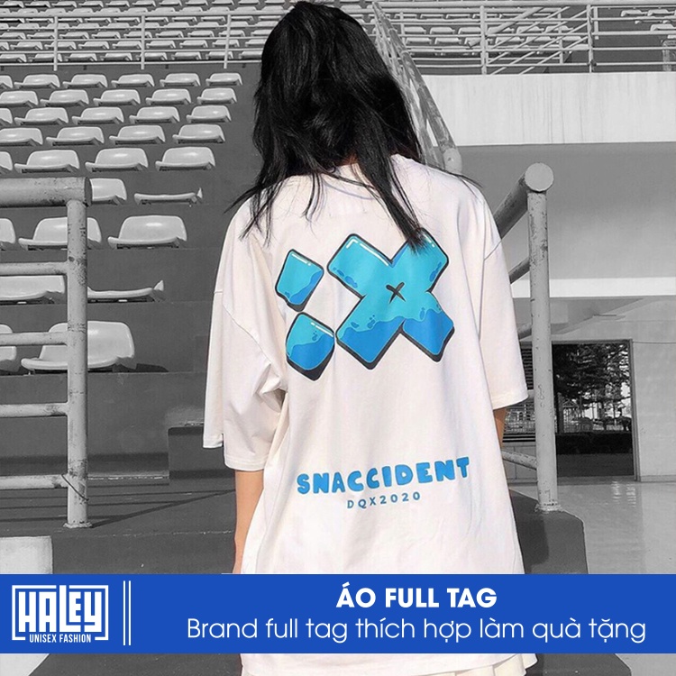 Áo Thun Snaccident Unisex Form Rộng Nam Nữ tay lỡ Basic cao cấp chất cotton 100% phông siêu mát TN467 Haley