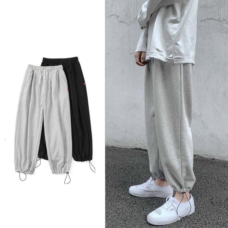 [ HOT TREND 2023 ] QUẦN JOGGER TÚI rộng nỉ ngoại NAM nữ phối CHỮ ống xuông bo chân lưng thun