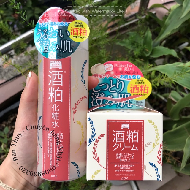🍶 Bộ lotion và kem dưỡng trắng da mờ nám Sake PDC - Cùng hãng với em mask rửa PDC đình đám mà phạm băng băng review