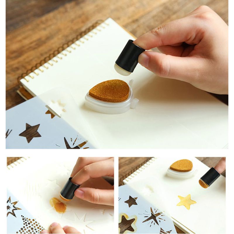 ✿ Bộ 10 Miếng Mút Gắn Đầu Ngón Tay In Mực Cho Sổ Tay DIY