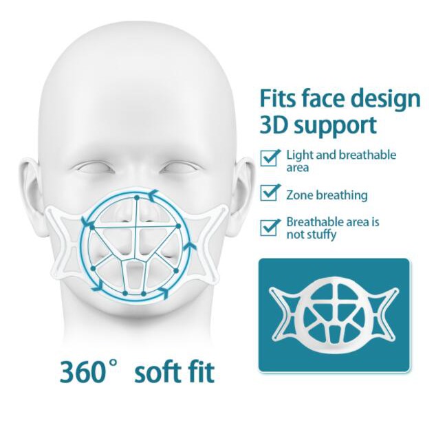 3D Adult Mask Holder Separate Nose Mouth Support Breathing Assist Inner Cushion Bracket Silicone Mask Breathable Holder