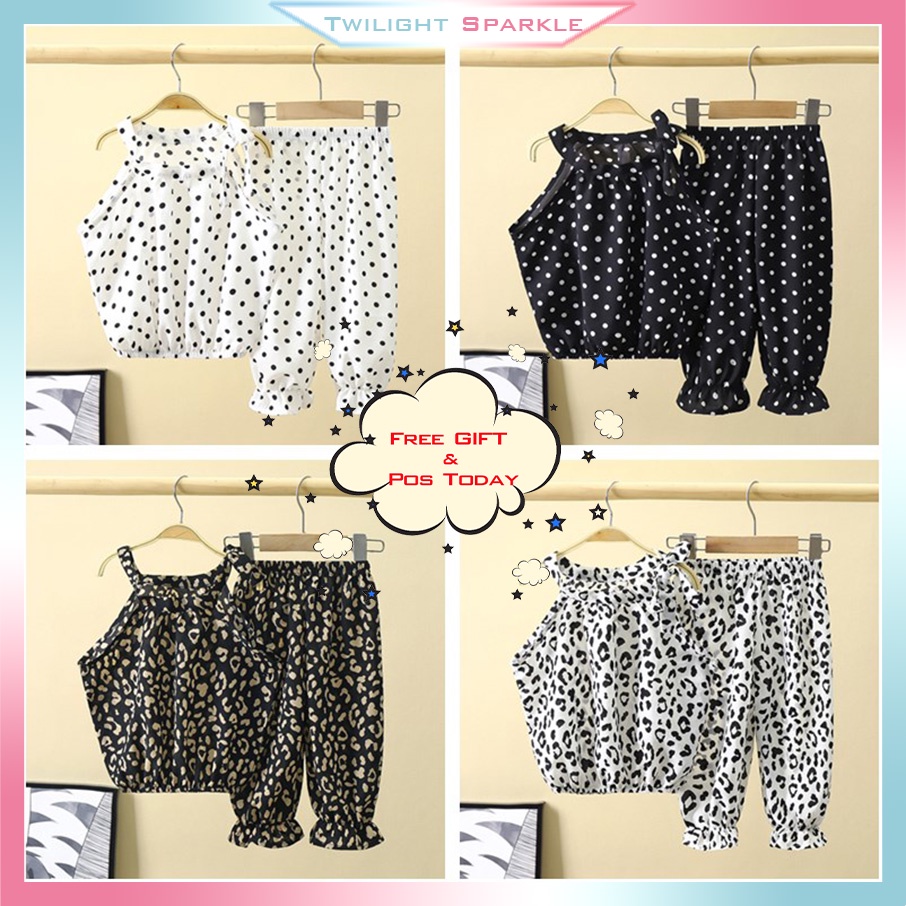 Cô Gái áo Sơ Mi + Cô Gái Quần Chiffon Thời Trang Mùa Hè Hàn Quốc Phong Cách Trẻ Em Trẻ Em Cô Gái Thiết Lập Sẵn Sàng Cổ Phiếu
