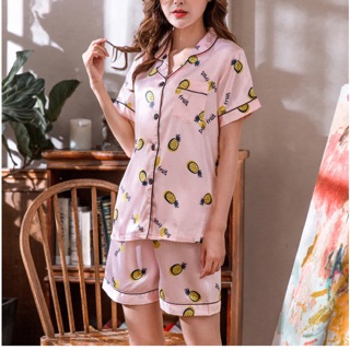 Bộ pijama short big size vải phi cao cấp hình trái thơm size lớn 75-85kg