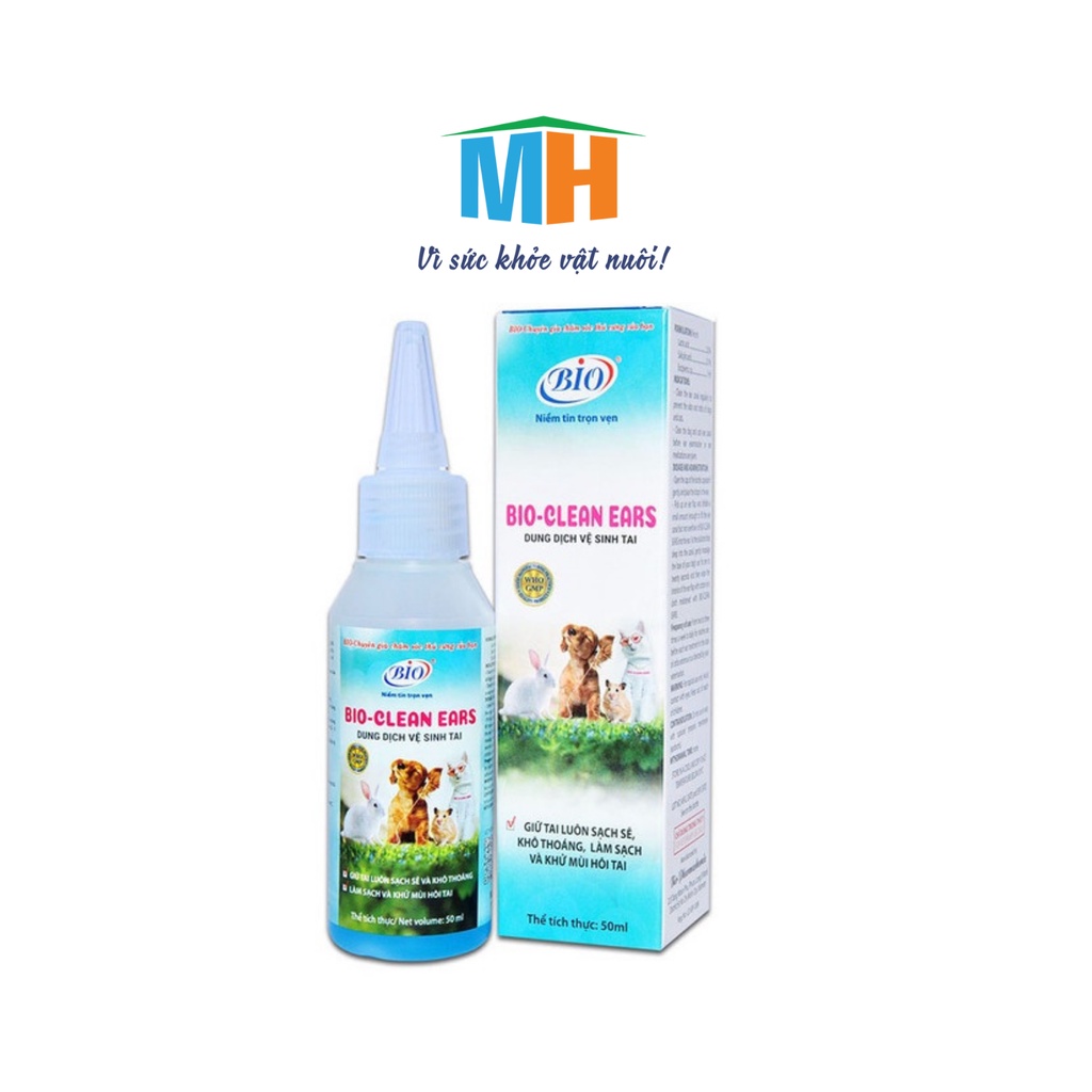 DUNG DỊCH VỆ SINH TAI CHÓ MÈO BIO CLEAN EARS 50ml - Minh Hiếu Shop