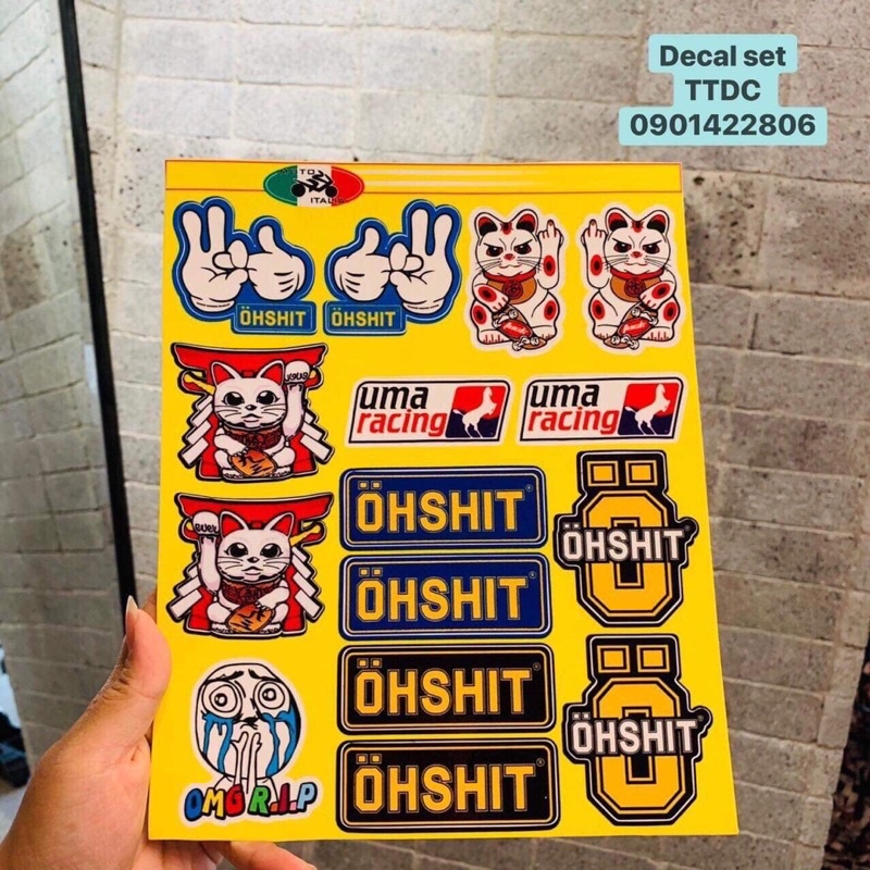 Bộ tem sticker Logo Racing