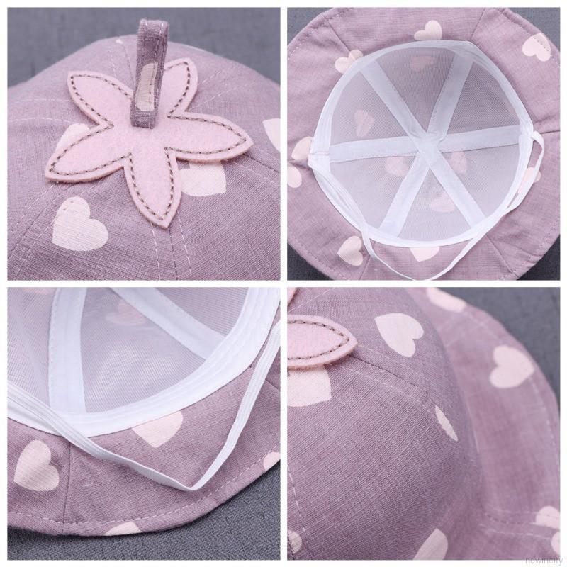 Nón bucket hoạ tiết trái tim phong cách Hàn Quốc đáng yêu cho bé