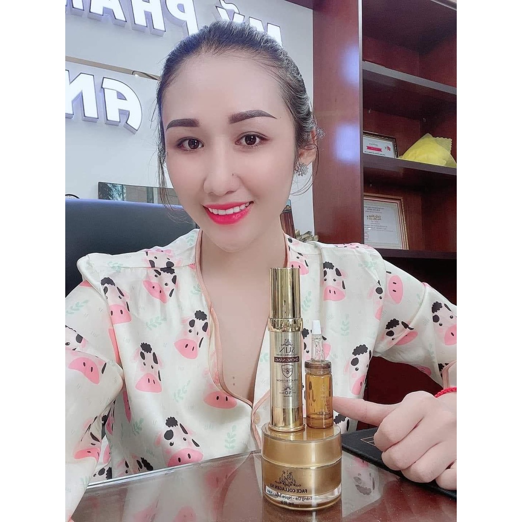 Combo Kem Face Collagen X3 Dưỡng Da, Serum Collagen X3 Giữ Ẩm, Kem Chống Nắng Collagen X3, Mỹ Phẩm Đông Anh