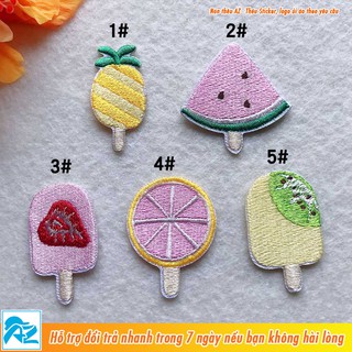 Patch vải thêu hình cây kem dễ thương - Sticker Logo ủi áo thun balo S134