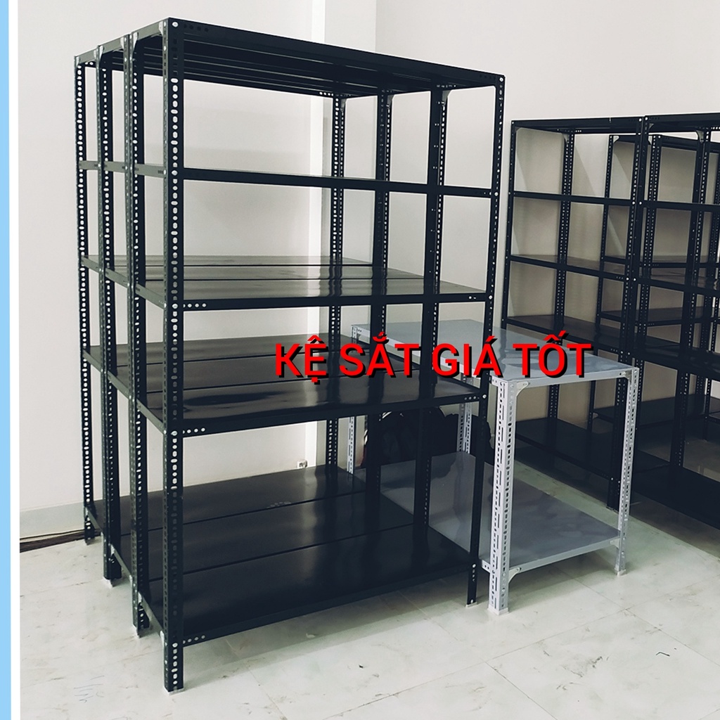 ( 1m x 40 ) Kệ săt V lỗ lắp ráp đa năng Màu Đen Nhiều Tầng ( Dài 1m x Rộng 40 x Cao 1,2m)