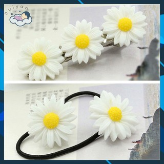 Dây buộc tóc đính hoa cúc nhỏ phong cách Hàn Quốc xinh xắn