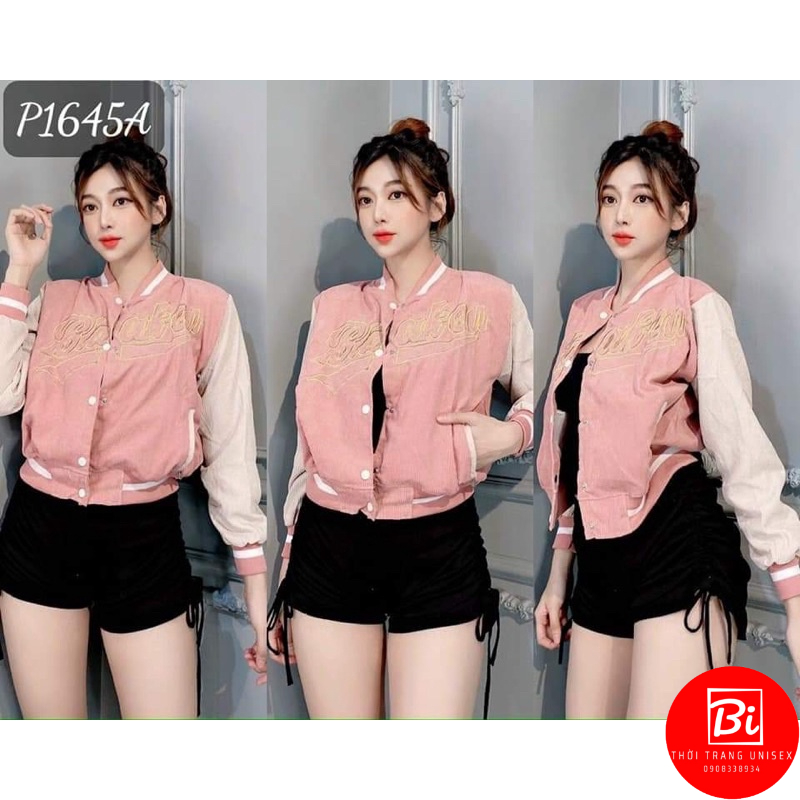 Áo Khoác Nhung Tăm Dáng Lửng Dơi Thêu Chữ Tay và Lai Áo Bo Len Dệt Kim Cao Cấp_AK63