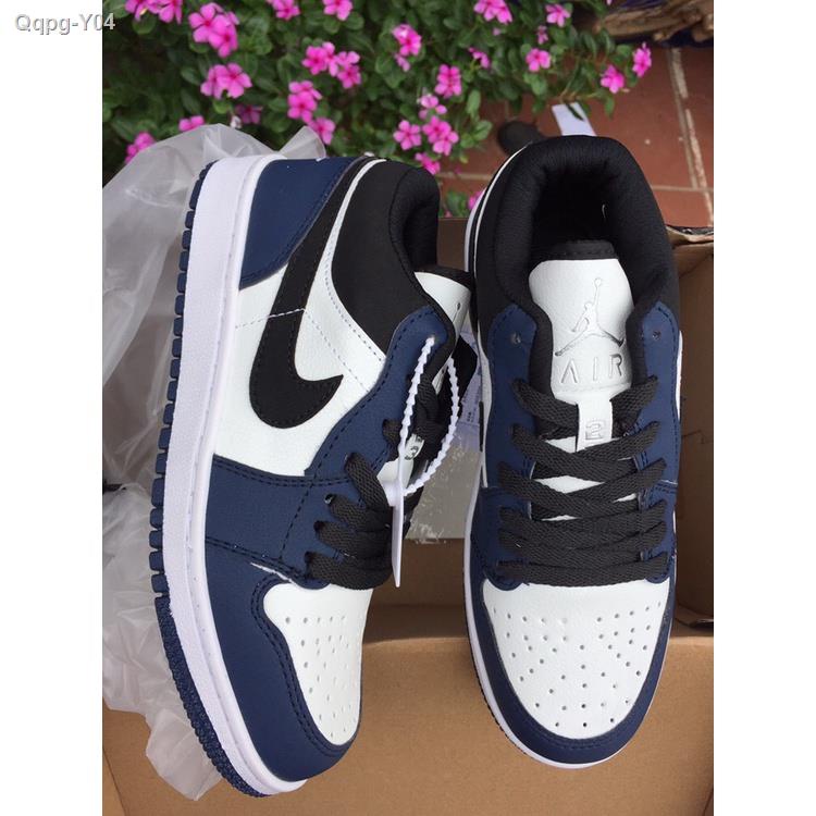 Giày  𝐉𝐨𝐫𝐝𝐚𝐧 1 low Xanh Navy, Giày JD1 low Xanh than Navy cổ thấp bản đẹp đầy đủ