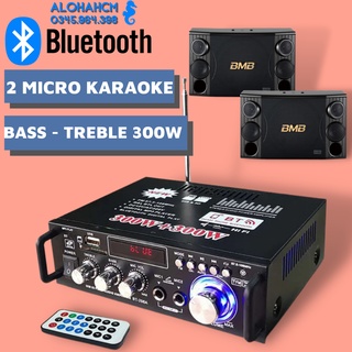 ✔️amly karaoke mini bluetooth 5.0 bt-298a cao cấp, âm ly mini 600w công suất lớn - chức năng đa dạng ⭐